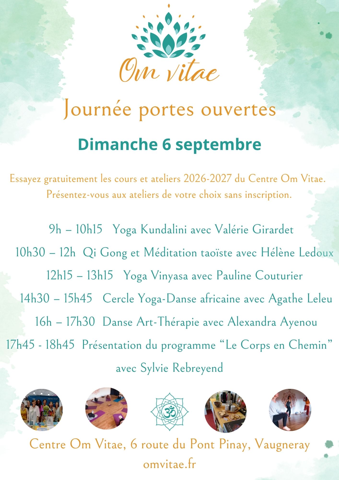 Venez testez le Yoga-Danse africaine lors de la JOurnée Portes Ouvertes du Centre Om Vitae.